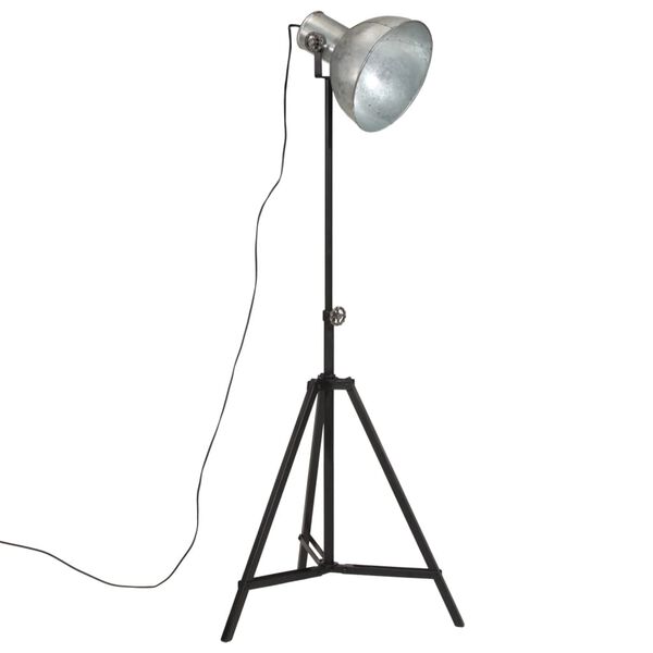 vidaXL Lampa stojąca, 25 W, srebro vintage, 61x61x90/150 cm, E27