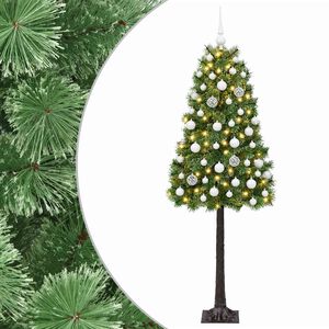 vidaXL Sztuczna choinka na zawiasach z bombkami 120 cm 150 LED