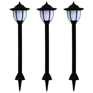 vidaXL Zewnętrzne lampy solarne LED, 3 szt., czarne