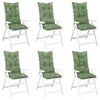 vidaXL Poduszki na krzesła ogrodowe, 6 szt., wz&oacute;r w liście 120x50x7 cm