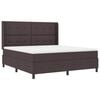 vidaXL Ł&oacute;żko z sprężyną LED Ciemny brąz 180 x 200 cm tkanina