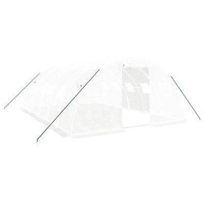 vidaXL Szklarnia ze stalową ramą, biała, 24 m², 6x4x2 m