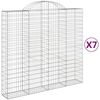 vidaXL Kosze gabionowe, 7 szt, 200x50x180/200 cm, galwanizowane żelazo