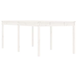 vidaXL St&oacute;ł ogrodowy, biały, 203,5x100x76 cm, lite drewno sosnowe