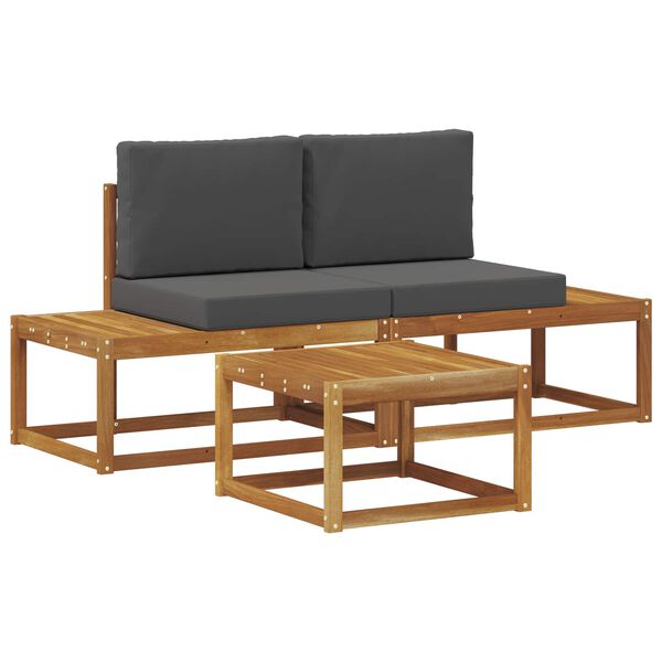 vidaXL Zestaw sof na zewnątrz z poduszką 3 pcs Naturalny