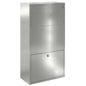 vidaXL Skrzynka na przesyłki z przechowywaniem Srebrny 44 x 22 x 82 cm