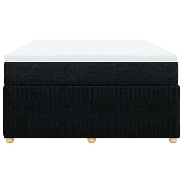 vidaXL Ł&oacute;żko kontynentalne z materacem, czarne, tkanina 160x200 cm