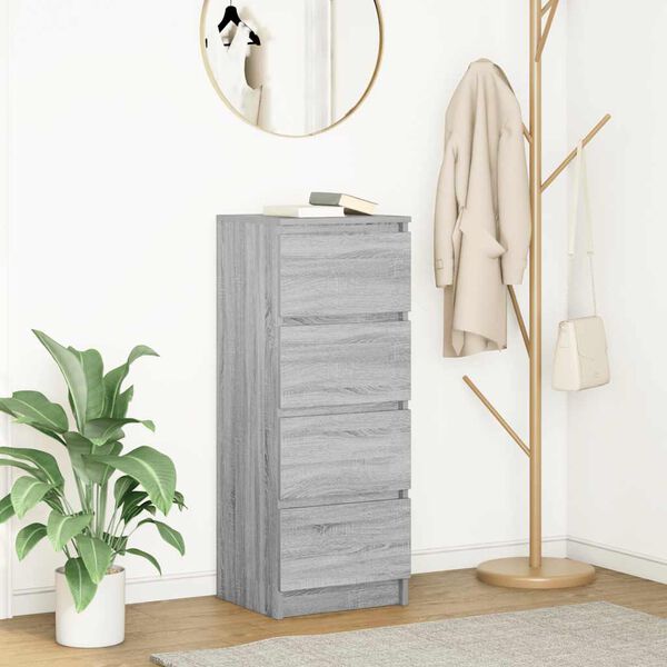 vidaXL Komoda Szara Sonoma 37,5x35x99 cm Drewno klejone