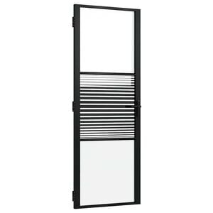 vidaXL Drzwi szklane 76 x 3,5 x 201,5 cm Aluminium Czarny