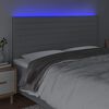 vidaXL Zagł&oacute;wek do ł&oacute;żka z LED, jasnoszary, 180x5x118/128 cm, tkanina