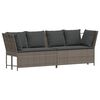 vidaXL Sofa ogrodowa z poduszkami, szara, polirattanowa