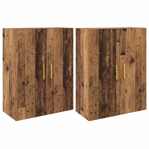 vidaXL Szafka ścienna 2 pcs Stare drewno 69,5 x 34 x 90 cm