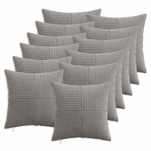 vidaXL Poszewka na poduszkę 12 szt. ALMELO jasnoszary 40 x 40 cm
