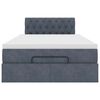 vidaXL Ł&oacute;żko otomana z materacem i LED, ciemnoszary, 120x190cm aksamit