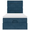vidaXL Rama ł&oacute;żka otomana z materacami, niebieska, 90x200 cm, aksamit
