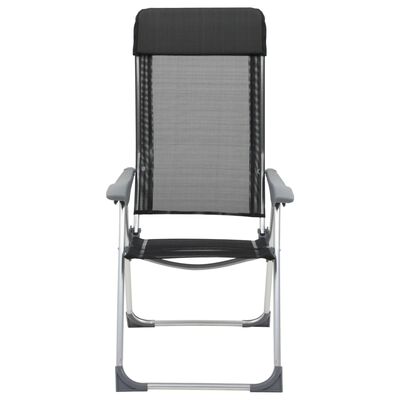 vidaXL Składane krzesła turystyczne, 4 szt., czarne, aluminiowe