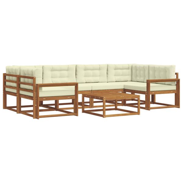 vidaXL Zestaw sof na zewnątrz z poduszką 7 pcs Naturalny i Kremowy