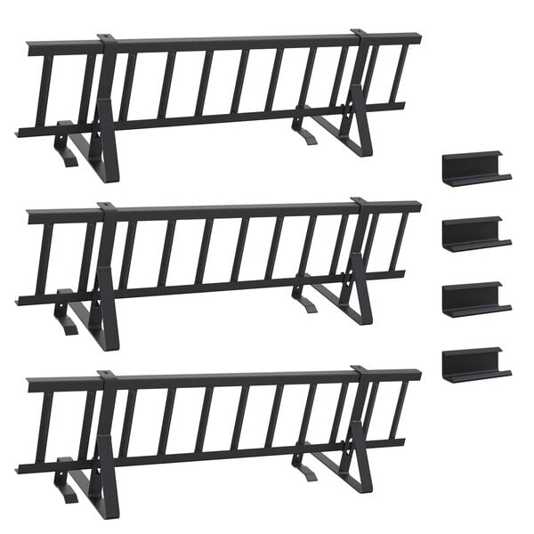 vidaXL Str&oacute;ż śniegu na dachu Czarny 300 x 29,5 x 34,5 cm Stal