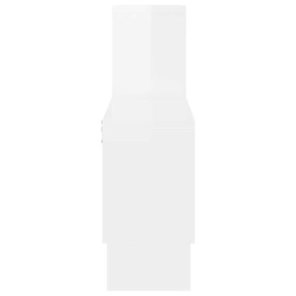 vidaXL Półka ścienna samochód, biała z połyskiem, 82x15x51 cm