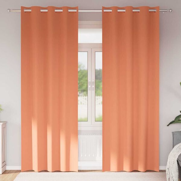 vidaXL Firany blackout z k&oacute;łkami 2 pcs terakota 245 x 140 cm Poliester