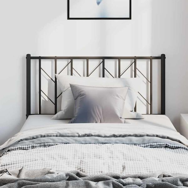 vidaXL Metalowe wezgłowie, czarne, 100 cm