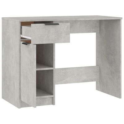vidaXL Biurko, szarość betonu, 100x50x75 cm, materiał drewnopochodny