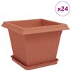 vidaXL Doniczki 24 pcs Czerwony ceglasty 33 x 33 x 26 cm