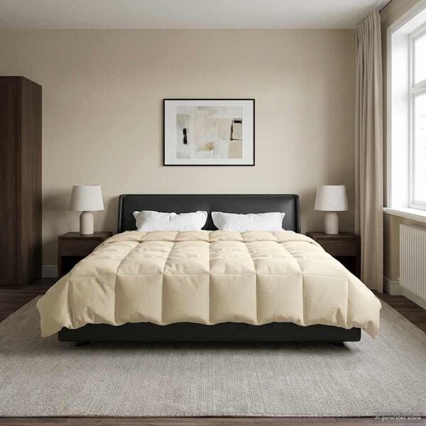 vidaXL Zimowa Kołdra Kwiłtowany Kremowy 220 x 240 cm Mikrofibra