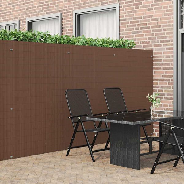 vidaXL Ogrodzenie dwustronne brązowe 1,8x3 m PVC