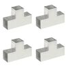 vidaXL Łączniki w kształcie T, 4 szt., galwanizowany metal, 101x101 mm
