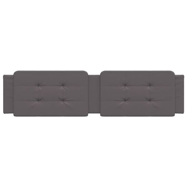 vidaXL Poduszka na wezgłowie, Zadar, szara, 200 cm, sztuczna sk&oacute;ra