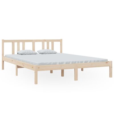 vidaXL Rama łóżka, lite drewno, 150x200 cm, King Size