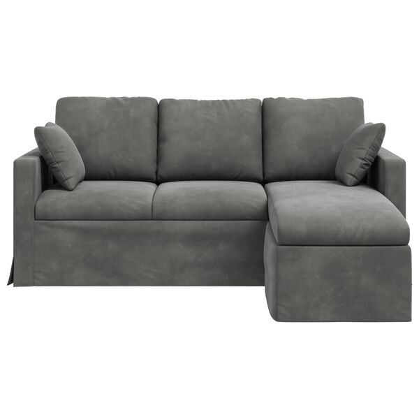 vidaXL Sofa Ciemnoszary 198 x 134 x 80 cm Aksamit