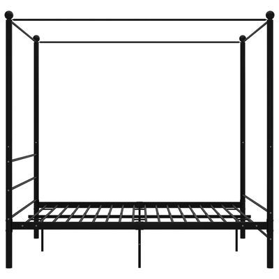 vidaXL Rama łóżka z baldachimem, czarna, metalowa, 160 x 200 cm