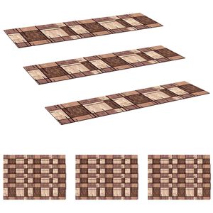 vidaXL Nakładki na schody 15 szt. 76 x 20 cm brązowy Poliester