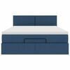 vidaXL Ł&oacute;żko Ottoman z materacem i diodami LED Niebieski 140x190 cm
