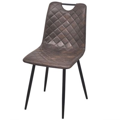 vidaXL Krzesła stołowe, 2 szt., ciemnobrązowe, sztuczna skóra