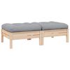 vidaXL 2-osobowa sofa ogrodowa z szarymi poduszkami, drewno sosnowe