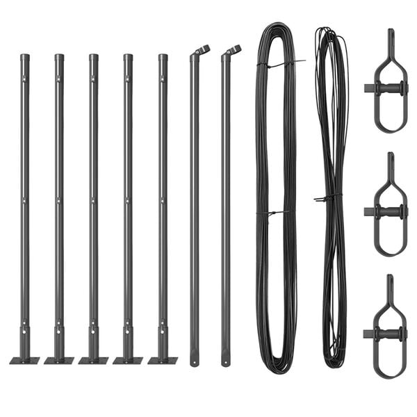 vidaXL Słupki ogrodzeniowe 7 pcs Szary Ø32mm 110 cm Stal galwanizowana
