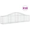 vidaXL Kosze gabionowe, 10 szt, 200x30x40/60 cm, galwanizowane żelazo