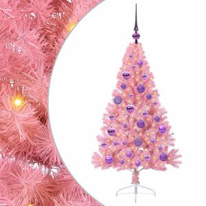 vidaXL Sztuczna choinka z oświetleniem na Boże Narodzenie 120 cm PVC
