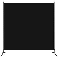 vidaXL Parawan pokojowy, czarny, 175 x 180 cm, tkanina