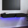 vidaXL Szafka pod TV z LED, czarna z połyskiem, 120x35x15,5 cm