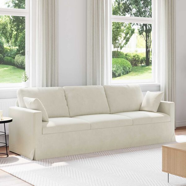 vidaXL Sofa Kremowy 228 x 78 x 80 cm Aksamit