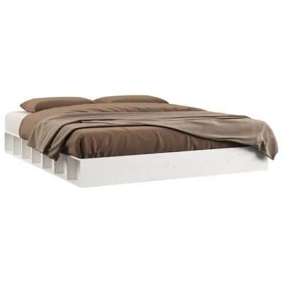 vidaXL Rama łóżka, biała, 200 x 200 cm, lite drewno