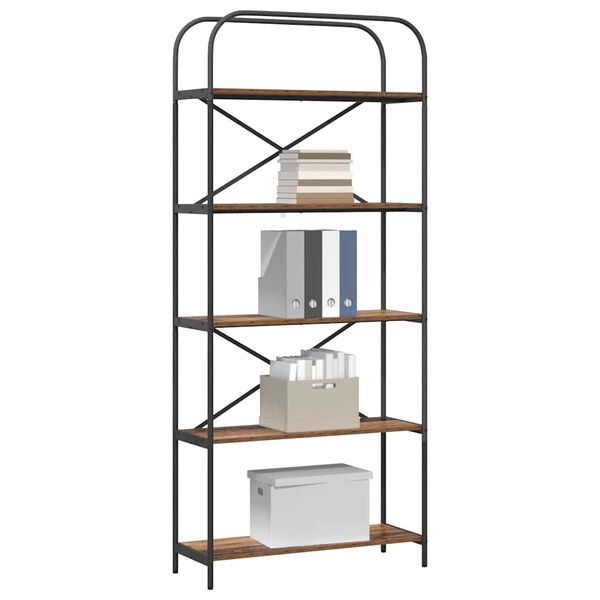 vidaXL P&oacute;łka na książki Stare drewno 80 x 30 x 183 cm