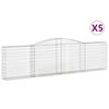 vidaXL Kosze gabionowe, 5 szt, 400x30x100/120 cm, galwanizowane żelazo