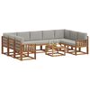 vidaXL Zestaw sof na zewnątrz 10 pcs Naturalny i Jasny Szary