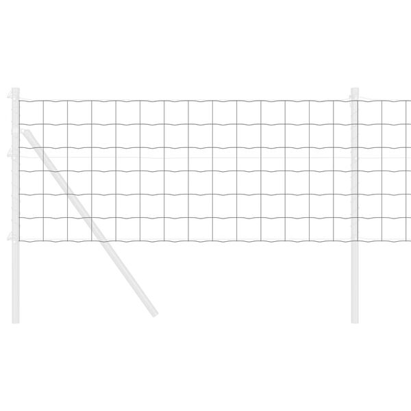 vidaXL Ogrodzenie Euro Szary 0,4 x 50 m Żelazo pokryte PVC