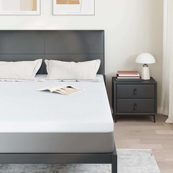 vidaXL Nakładka na materac Biały 160 x 200 cm Tkanina jacquard